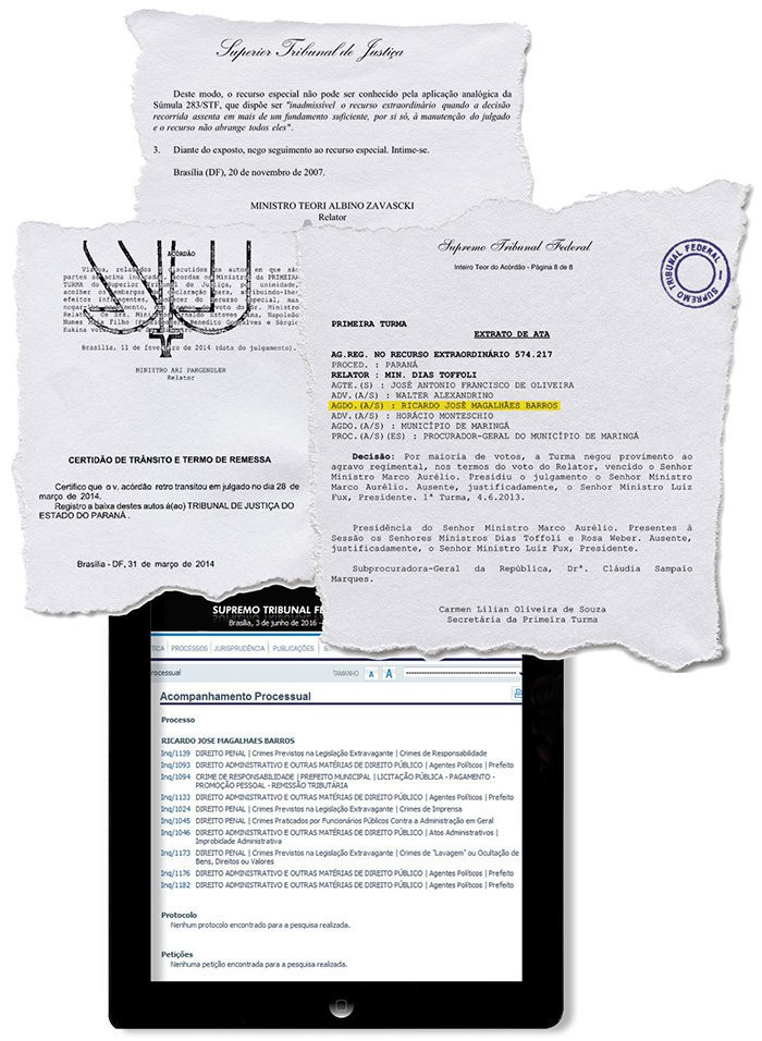 Desvio de verbas no caso do lixo (acórdão do STJ). Remissão de tributos para amigos e toda a ficha de Barros no Supremo Tribunal