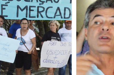 Beto Richa foi recebido por manifestantes em Paranaguá. Veja o que ninguém mostrou.