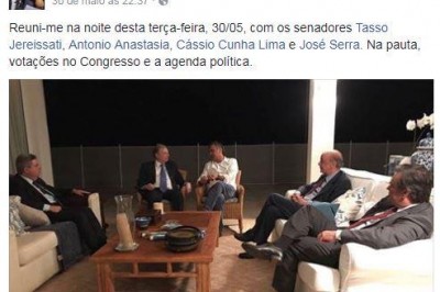 Janot reforça pedido de prisão de Aécio com foto de reunião postada no Facebook