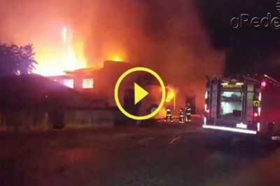 (vídeo) Supermercado é destruído por incêndio em Ponta Grossa