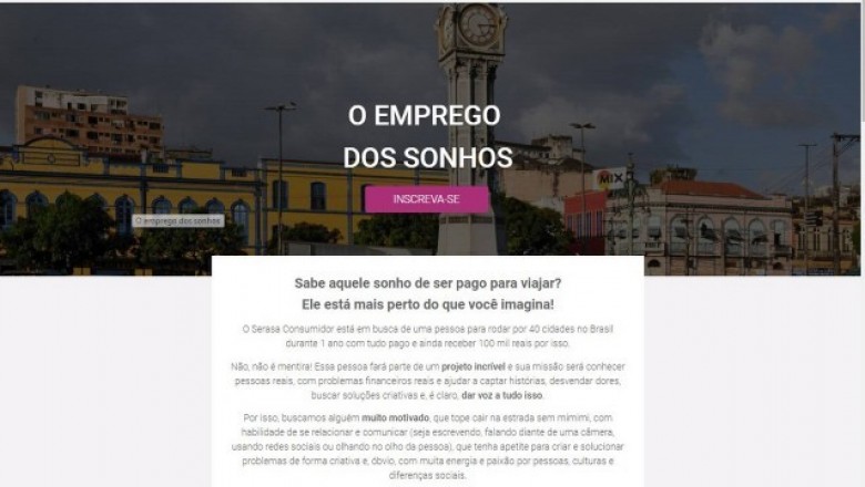 Serasa contrata profissional para viajar o país e oferece R$ 100 mil por ano
