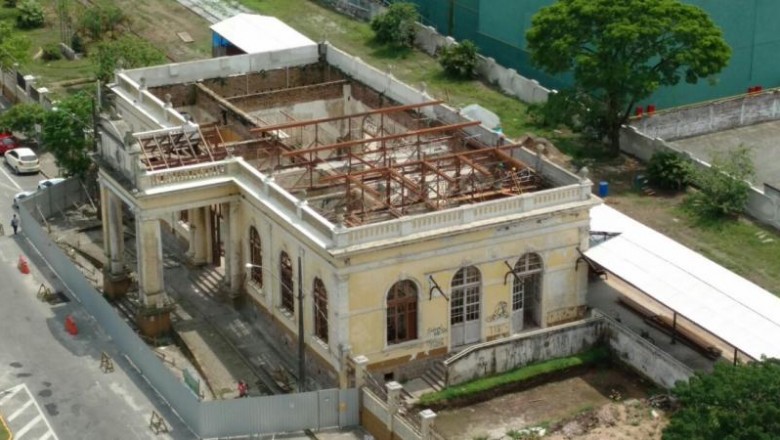 Obras de restauro da Esta&ccedil;&atilde;o Ferrovi&aacute;ria em Paranagu&aacute; continuam a todo vapor 