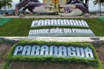 Placa 'Cidade Mãe do Paraná' foi arrancada pelos fortes ventos (Vídeo)