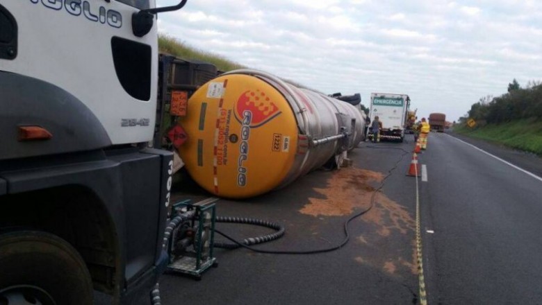 Com metanol na pista, PRF informa bloqueio e pede que motoristas evitem trecho da BR-376 