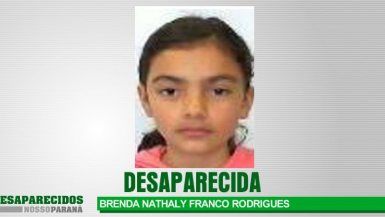 ALERTA DE DESAPARECIMENTO DE PESSOA - BRENDA NATHALY FRANCO RODRIGUES
