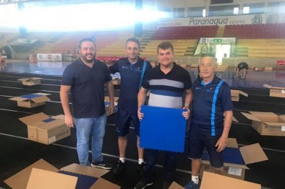 Piso modular é instalado no Ginásio de Esportes Albertina Salmon em Paranaguá