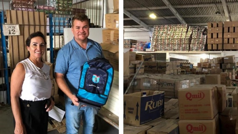 PARANAGUÁ: Comitiva visita almoxarifado da Secretaria Municipal de Educação