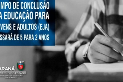Tempo de conclusão da EJA passará de cinco para dois anos