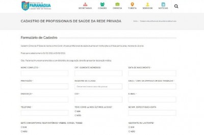 PARANAGUÁ: Secretaria Municipal de Saúde lança Cadastro Único para profissionais de saúde que atuam na rede privada
