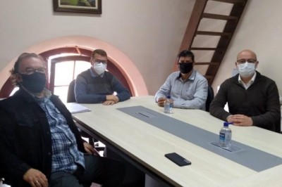 Prefeito Marcelo Roque recebe a visita de representantes do Sindop