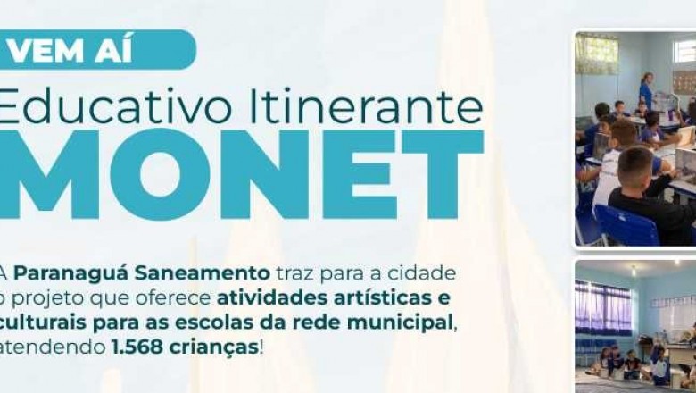 Monet em 3D: programa educativo itinerante leva obras do artista às escolas públicas de Paranaguá