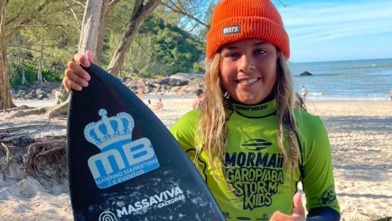 Rafa Acom &eacute; campe&atilde;o da etapa do Mormaii Storm Kids na categoria Sub-12